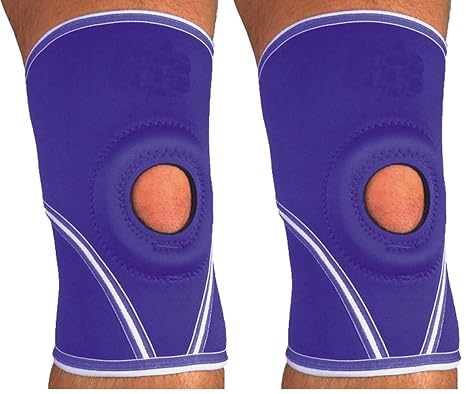 MAXAR Airprene (Breathable Neoprene) Knee Sleeve Compression Brace for Men & Women, Open Patella, Terry Cotton Lining, All-Way Stretch Compression and Support, NKN-209 L (Pack of 2)