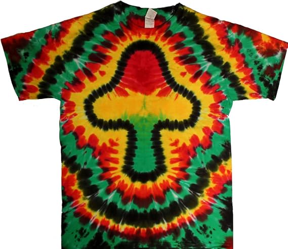 Rasta Tie Dye Mushroom Shirt for Men Women