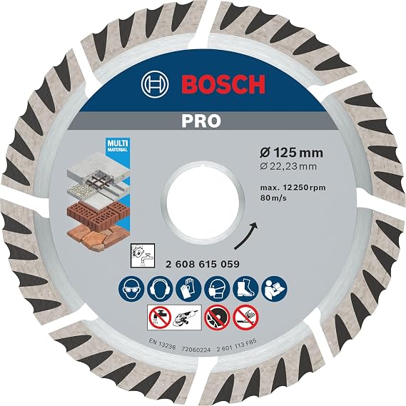 Bosch Professional Accessories Elmas Kesme Ve Delme Aksesuarları, Disk, Gri, 1 Adet, 12,5 cm