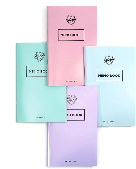 Silvine Memo 72 Page Feint Notebook Assorted Pastel Colours (Pack of 1) 042PS