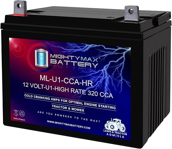Mighty Max Battery ML-U1-CCAHR 12V 320CCA Battery for JohnDeere X320 300CCA Lawn Mower