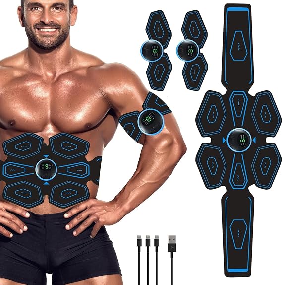 EMS Abdominal Muscle Trainer, ABS Trainer Muscle Stimulator, 8 Modes & 18 Intensities For Abdominal/Arm/Leg/Hip Training, EMS Muscle Stimulator, Electric Abdominal Muscle Toner