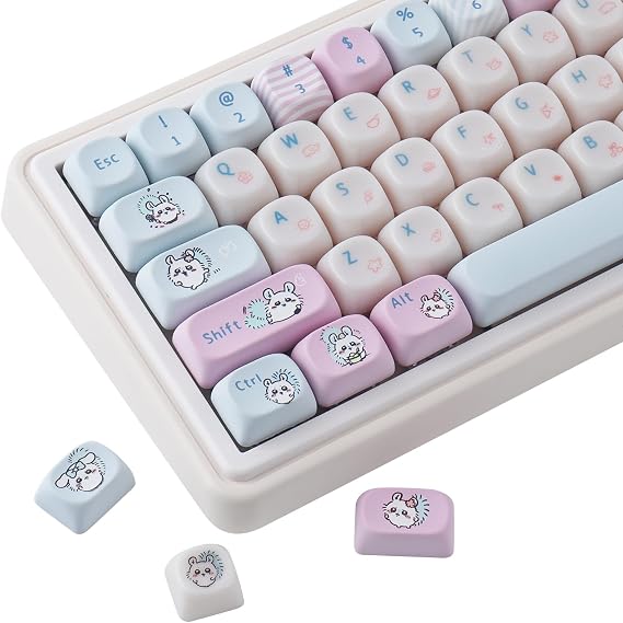 PBT&Ceramic Keycaps, Cute Chiikawa Keycap Set, Jelly Jade & Dye-Sublimation