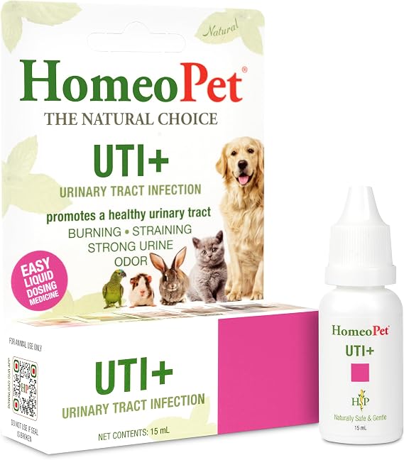HomeoPet UTI+ Urinary Tract Supplement for Dogs and Cats, 15 Milliliters