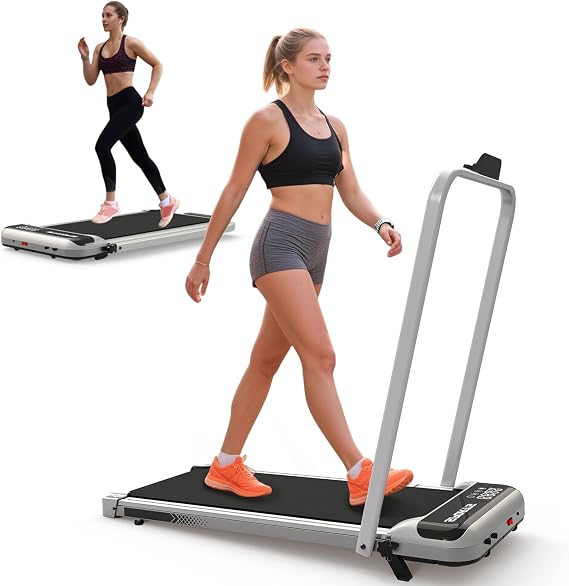 Foldable Walking Pad with Handle, 2.5 Hp Compact Treadmills with Led Display & Remote Control, Folding Treadmills with Incline for Small Spaces Jogging