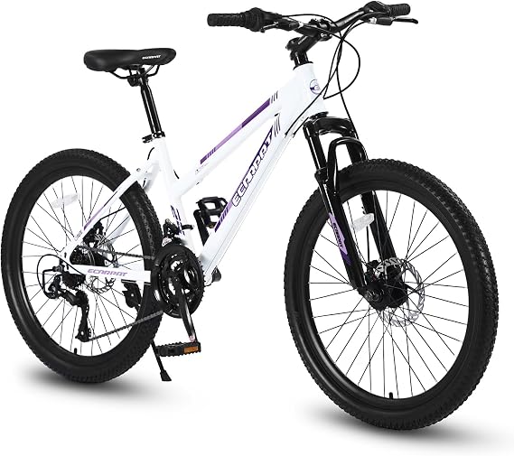 Anwick 26 Inch Mountain Bike, Road Bicycles with 21-Speed, Lightweight Cycling Bicycles, Steel Frame/Dual Disc Brakes/Front Suspension, Bicycle for Adults Teenagers