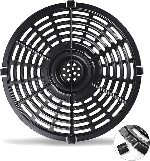 Air Fryer Grill Pan for Power XL 5QT Air fryer, 8.7'' 5QT Round Non-Stick Replacement Tray Rack Parts Accessories Crisper Plate Grill Plate, Dishwasher Safe
