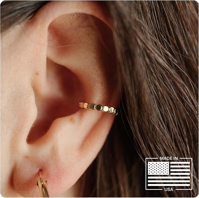 14k Gold Filled Ear Cuff | Adjustable Ear Cuff | Non Pierced Earring | 10mm | Handmade | Non-Tarnishing | Cartilage Piercing | Smooth Design