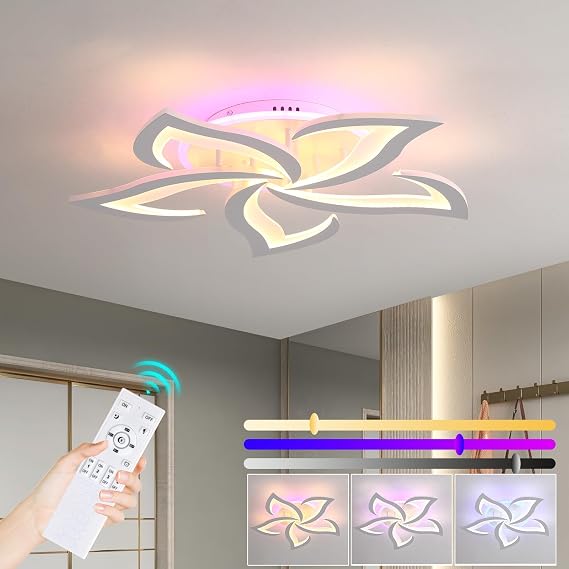 LED Ceiling Light Dimmable 50W Remote Flush Mount 3000K-6000K [Energy Class E]