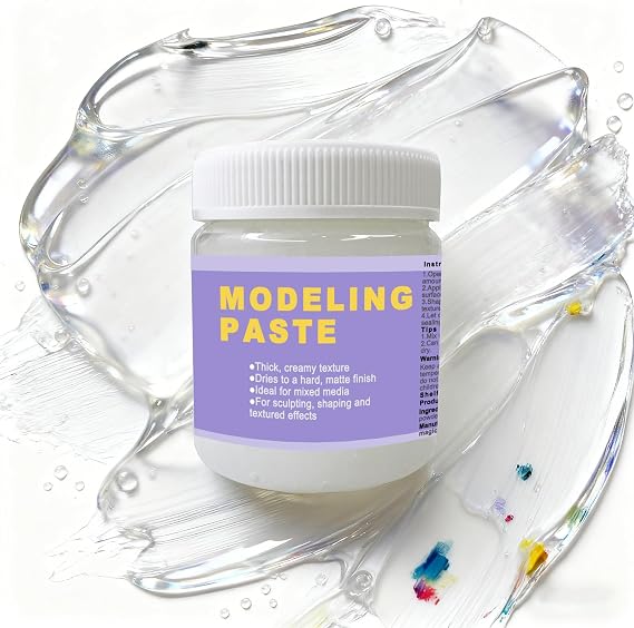 10.58 OZ Acrylic Modeling Paste, Modeling Paste for Textured Art,Transparent Gel for 3D Art, Modeling Clay for DIY Crafts, Enhances Sculptures Material, Craft Enthusiast Sculpture Modeling Compounds