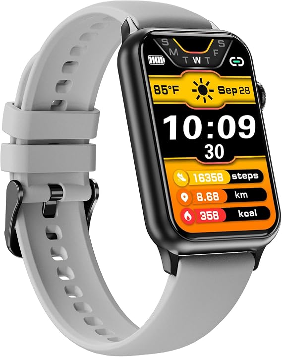 Health Fitness Tracker Smart Watch with 24/7 Heart Rate Blood Oxygen Blood Pressure Monitor Sleep Tracker 128 Exercise Modes Step Calorie Counter Pedometer IP68 Waterproof for Women Men Android iOS