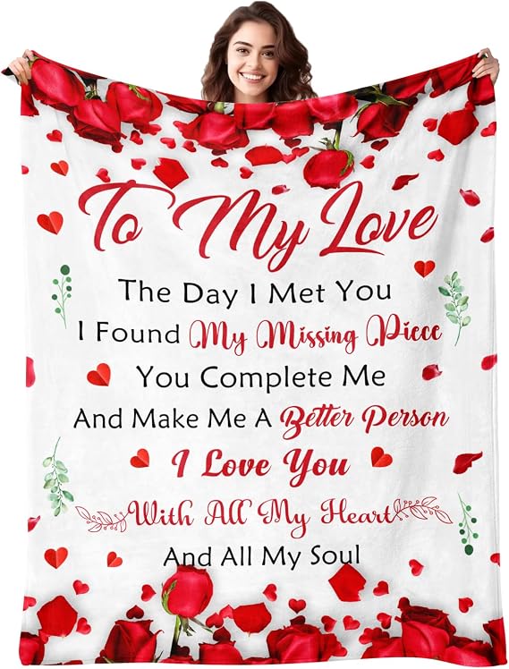 Anniversary Romantic Gifts for Wife or Girlfriend, to My Love Blanket