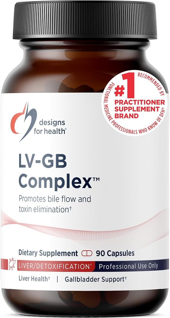 Designs for Health LV-GB Complex - Liver Detox Supplements for Gallbladder Support with Milk Thistle, Artichoke, Vitamins + Ox Bile - Supports Bile Flow + Toxin Elimination (90 Capsules)