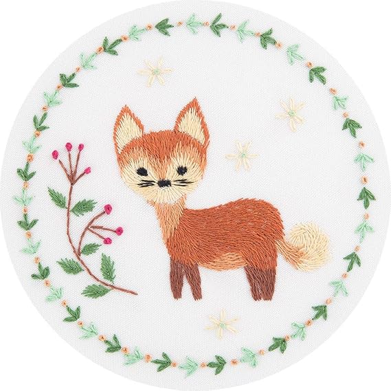 Panna stamped satin stitch kit "Red Fox" 10x10cm, DIY | embroidery by Marussia