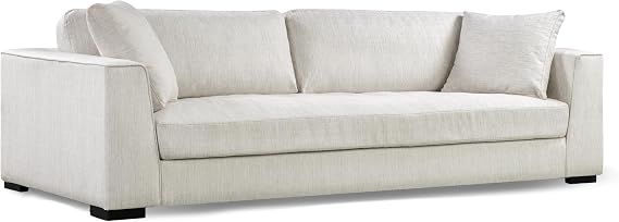 Poly & BARK Capri 99" Sofa Upholstered in Performance Fabric, SquareArm Design with Loose Cushions and Solid Frame Fully Assembled, Stylish Comfort for Living Spaces