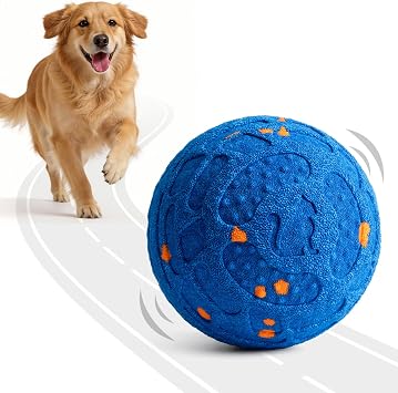 KITPLUS Smart Interactive Dog Toy Ball Automatic Moving, Bouncing & Rolling, 3 Modes, Chew-Proof E-TPU Shell, Waterproof, Rechargeable,Dog Ball for Medium and Large Dogs,Blue