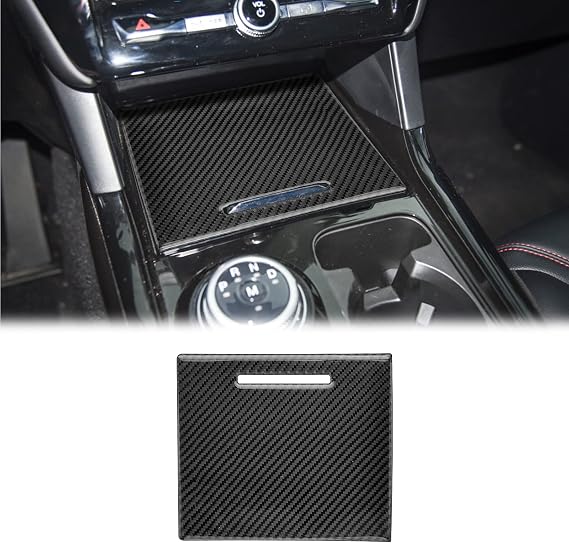 SUNJIKA Storage Box Panel Trim for Ford Explorer 2020-2024(1PCS,Black | Real Carbon Fiber,Scratch Proof,Self-adhesive,Sporty Upgrade