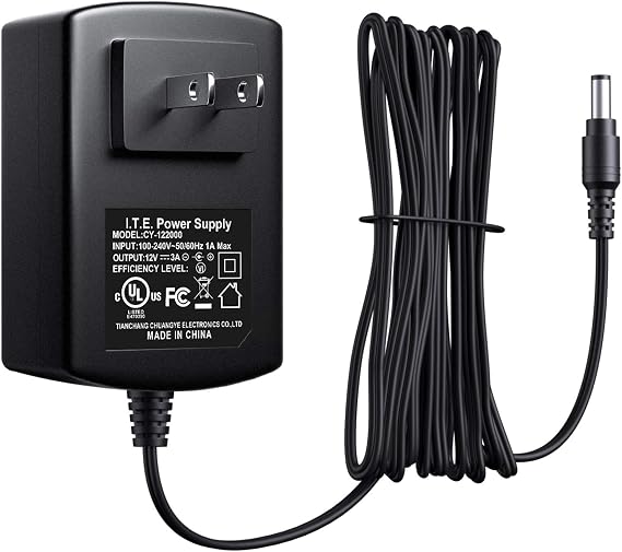 ZOSI DC 12V 3A 3000MA Power Supply Adapter, Wall Charger with 3.3 Feet/1m Power Cord, 5.5x2.1mm Connector, Input AC 100-240V, Compatible with DVR, NVR, IP, CCTV Camera for Home Surveillance System