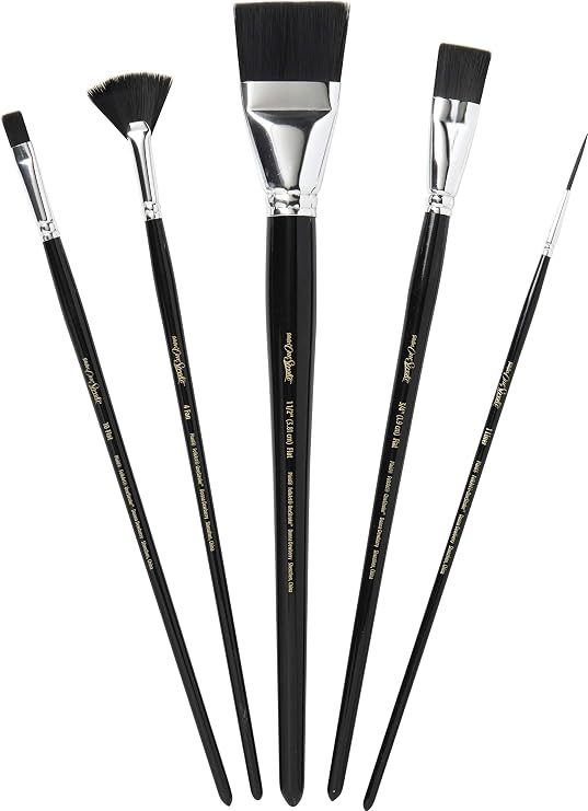 FolkArt One Stroke 99449 Long Handle Brush Set, 5PC