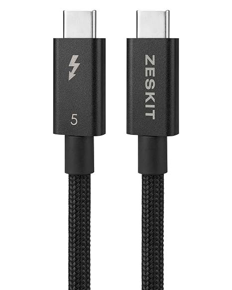 Zeskit Certified Thunderbolt 5 Cable 120Gbps 240W, 0.5m Braided