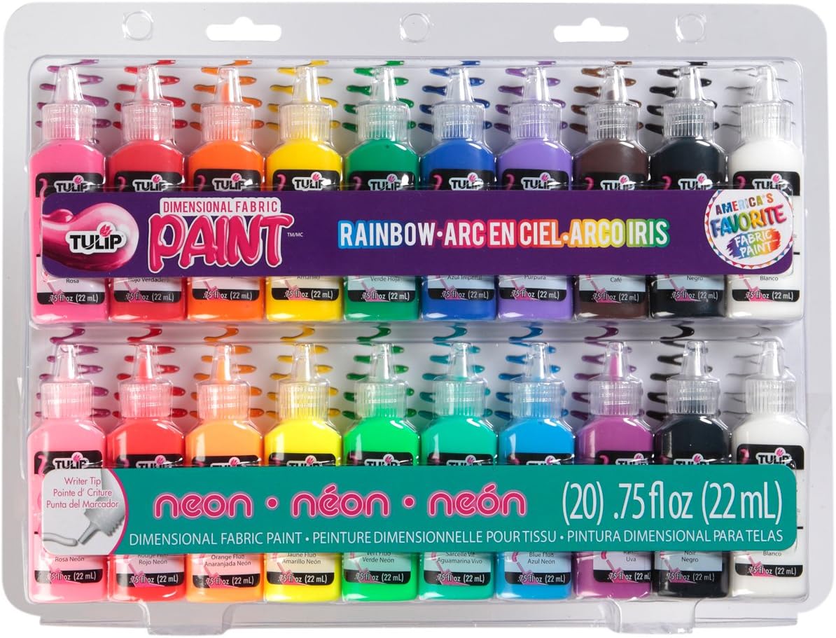 I Love To Create Tulip Dimensional Fabric Paint Set, Multi-Colour, 22 ml Pack of 20