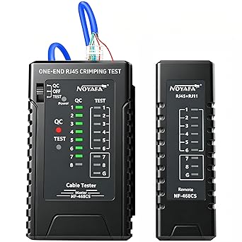 NF-468CS Network Cable Tester,RJ45/RJ11/CAT5/CAT6/CAT5E/CAT6A/ CAT7/POE Test UTP/STP Continuity Tester Ethernet Cable Mapper Phone Line CAT3, Ethernet Cable Tester, LAN Cable Test Network Tools