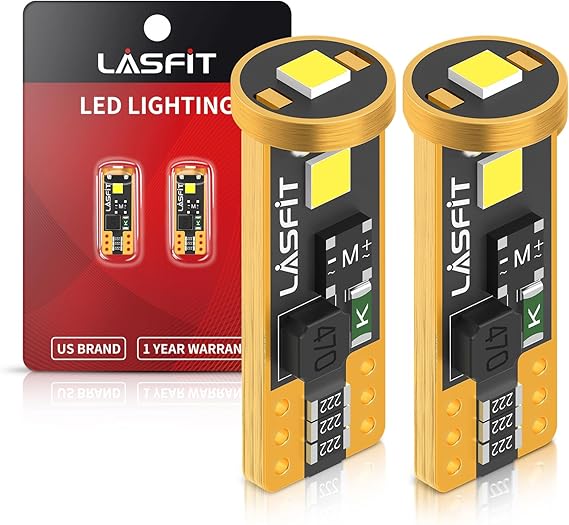 LASFIT 194 LED Bulb for License Plate Bulb White Bright,T10 168 LED Bulbs Canbus Error Free, 400LM 6000K 192 2825 W5W for Dome Map Trunk Cargo Lights 2-Pack