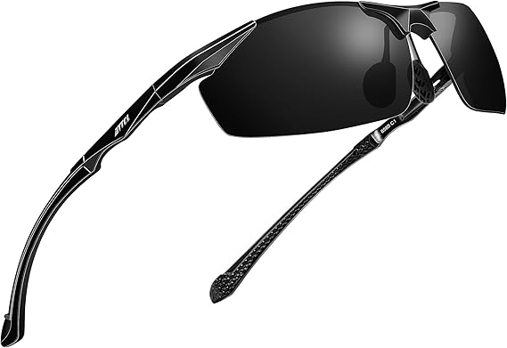 ATTCL Polarized UV Protection Sports Fishing Driving Sunglasses for Men Al-Mg Metal Frame Ultra Light Green