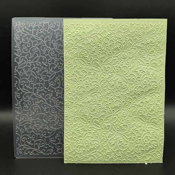 Plastic Embossing Folder (5'' x 7'' | Vines Partten) Paper Crafts Plastic Textured Impressions for Card Making Scrapbooking