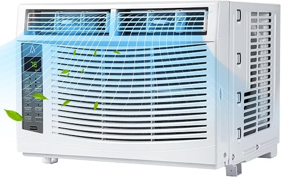 6000 Btu Window Air Conditioner Units, Fast Cooling 250 Sq.Ft. 110v Air Conditioner Window Unit With Remote Controlled, App Controlled, 50db Low Noise,6000 Btu Window Ac Unit For Room