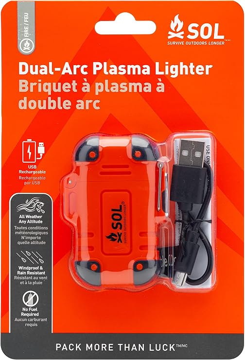 SOL Plasma Dual-Arc Lighter, USB Rechargeable, Compact