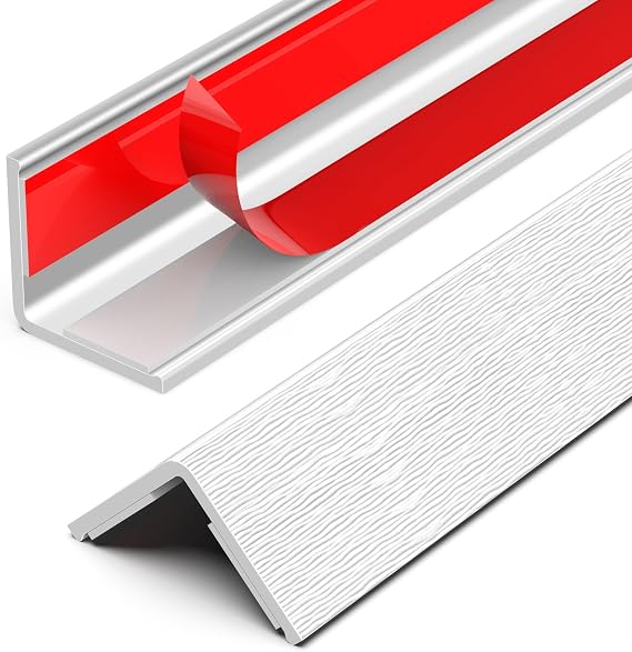 Frychee Wall Corner Protector, Walls Edge Protector,Self-Adhesive Wall Corner Guards,PVC Double Side Edge Protector, Furniture Stairs Guard (White Wood Grain 2PCS 90cm/35.4in)