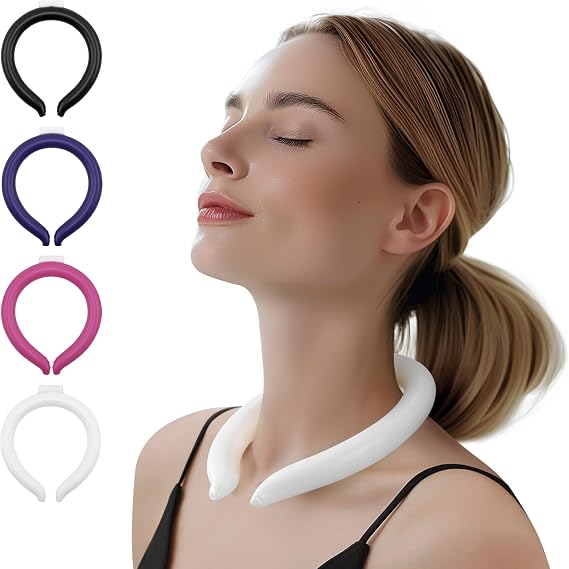 Magic Gel Neck Ring Coolers - Wearable Neck Cooling Ice Pack - Reusable Cool Body Cooler Tube - Cold Gel Wrap Ice Packs for Necks - Perfect for Athletes or Outdoor Workers - White