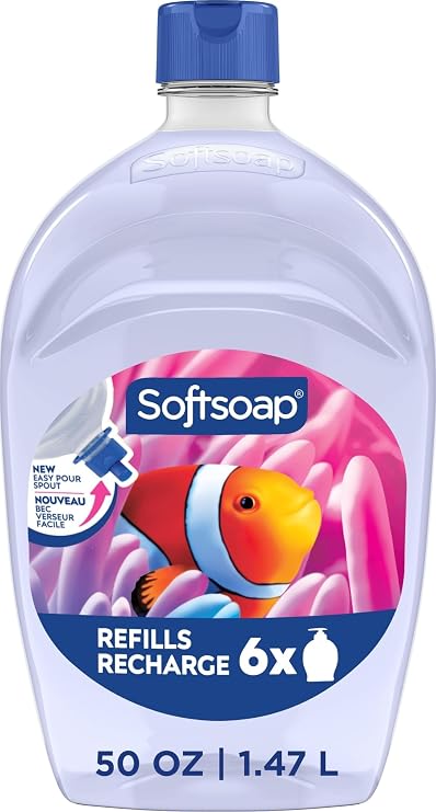 Softsoap Aquarium Liquid Hand Soap, 1.47 L Refill | Paraben-Free, Phthalate-Free, Washes Away Germs, Bathroom Hand Soap, Kitchen Hand Soap, Daily Handwashing, Gentle on Hands