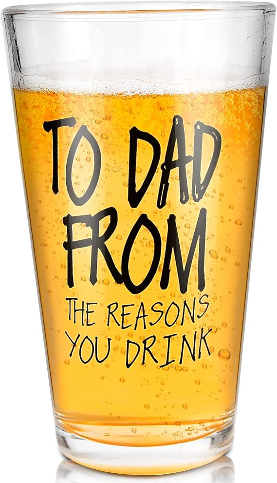 Ulrhpc Dad Gifts from Daughter Christmas Stocking Stuffers 16 OZ Beer Glass