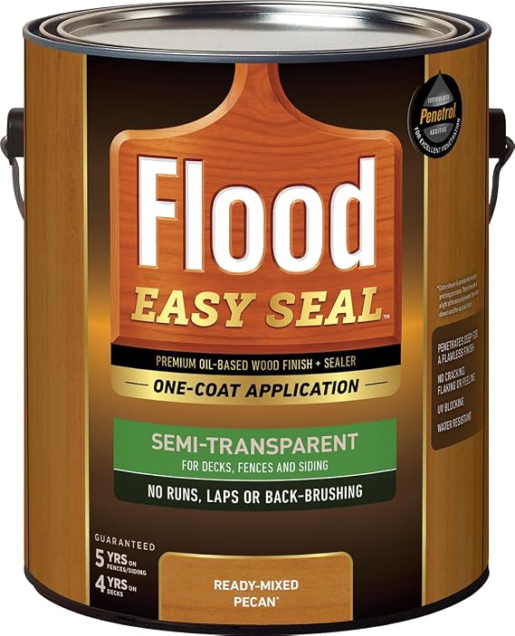 Flood Easy Seal 1 gal Pecan Semi-Transparent Exterior Wood Stain & Sealer