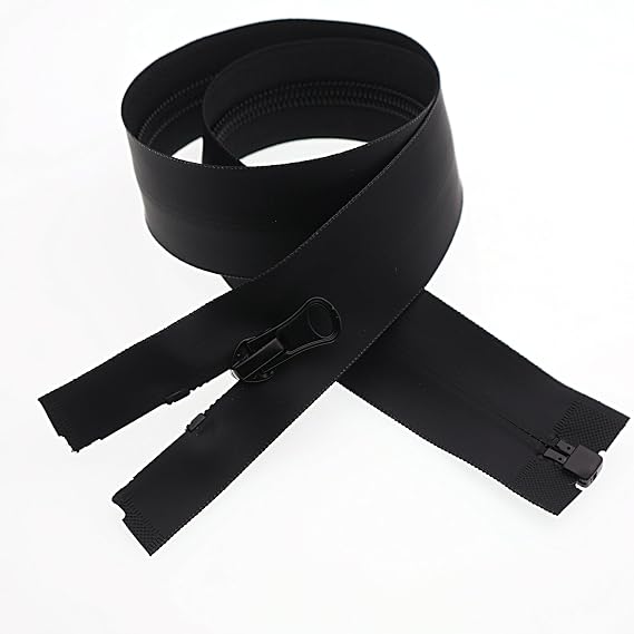 2PCS Waterproof Zippers, #5 Nylon Open End Zippers for Sewing Clothes Crafts Jackets Coats (60cm, Black) YIGUANXIN