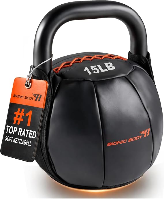 Bionic Body by Kim Lyons Soft Kettlebell with Handle | Soft Weight for Strength Training, Conditioning, Core & Full Body Workouts | Ergonomic Grip | Home Gym, Cross Training, HIIT & Functional Fitness Equipment