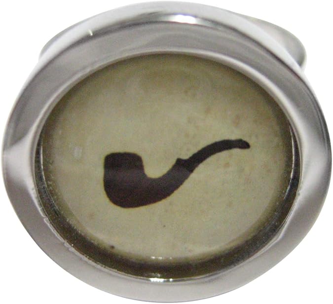 Kiola Designs Bordered Smoking Pipe Adjustable Size Fashion Ring