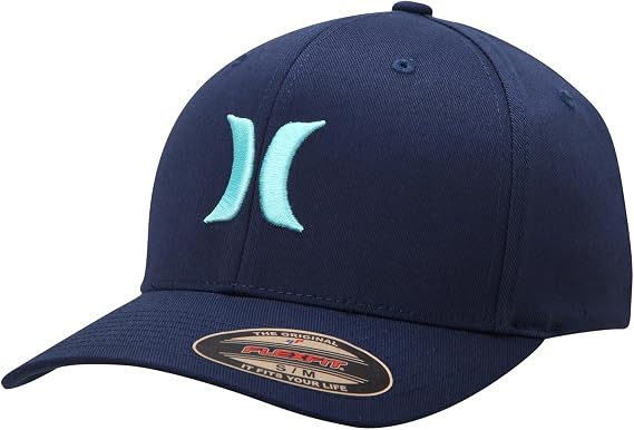 Hurley Mens Textured Fitted Baseball Cap, Moisture Wicking, Curved Brim