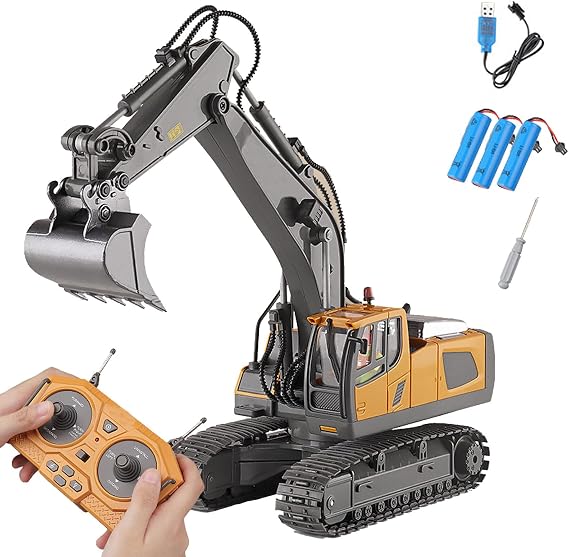Excavator, Radio Controlled Excavator, Construction Vehicle, Power Shovel, Multifunctional, 360/680 Degree Rotation, Tractor, RC Construction Toy, RC Excavator, Children, Birthday, Present, Christmas, Sandy Beach, A
