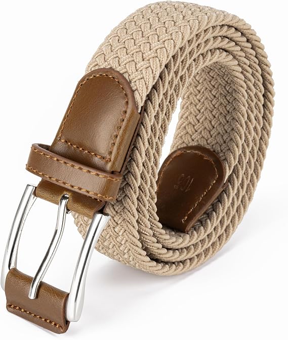 Aegero Stretch Belt for Men - Woven Belt for Golf & Casual Wear 1 3/8"