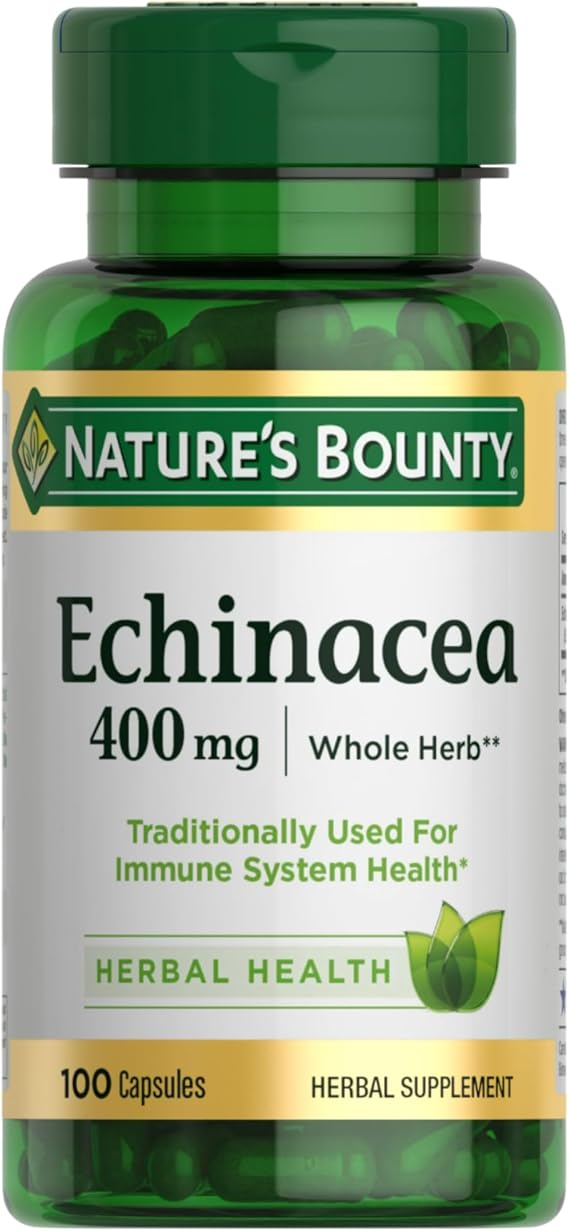 Nature's Bounty Echinacea 400mg, 100 Capsules | Herbal Supplement, Supports Immune Health
