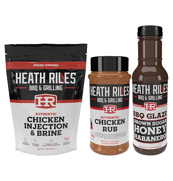 Heath Riles BBQ Bundle - Spatchcocked Thanksgiving Turkey & Bone-In Breast with Chicken Injection, Rub, and Brown Sugar Honey Habanero Glaze Perfect Holiday Meal