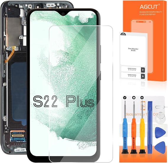 OLED for Samsung Galaxy S22 Plus Screen Replacement S22 Plus LCD Display SM-S906B SM-S906U LCD Digitizer Touch Assembly with Frame Protective Film &Tools(Support Fingerprint,Original Size)
