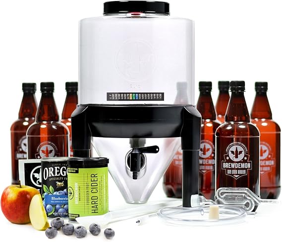 Hard Cider Kit Pro NO AIRLOCK OR SIPHON REQUIRED Conical Fermenter Eliminates Sediment and Makes Wicked-Good Home Made Hard Cider - 2 Gal. Hard Cider Recipe Included