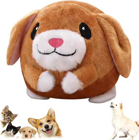 2026 New Active Moving Pet Plush Toy, Interactive Dog Toys, Rechargeable Squeaky Dog Ball Toy with Talking Sound, Washable Cartoon Pig Plush Toy