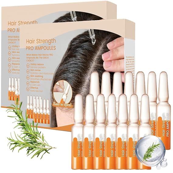 Hair Ampoule Serum, Ampollas Para el Crecimiento del Cabello, Hair Regrowth Oil, Repairs and Promotes Hair Growth, Hair Strength Ampoule (2 Pcs)