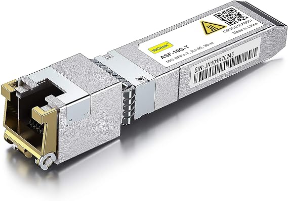 10Gtek 10GBase-T SFP+ Module, 10G-T, 10G Copper, RJ-45 SFP+ CAT.6a, Max 100ft, Optical Transceiver, Compatible with Cisco SFP-10G-T-S, Meraki, Netgear, Ubiquiti UF-RJ45-10G, Mikrotik, D-Link