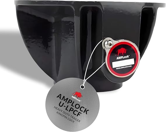 AMPLock - U-LPCF Heavy Duty Trailer Kingpin Lock, Patented Cylinder Lock, Commercial Trailer Security Conical King Pin Lock, Reliable Heavy Duty Kingpin Lock for Enhanced Trailer Protection & Security